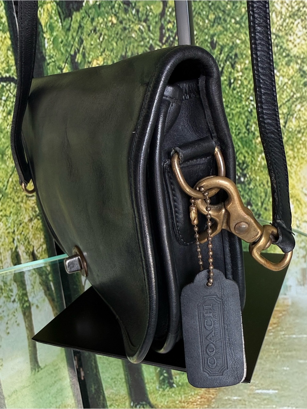 Vintage Coach 9755 Pocket Purse Black Glove Tanned Crossbody USA - Picture 2 of 12